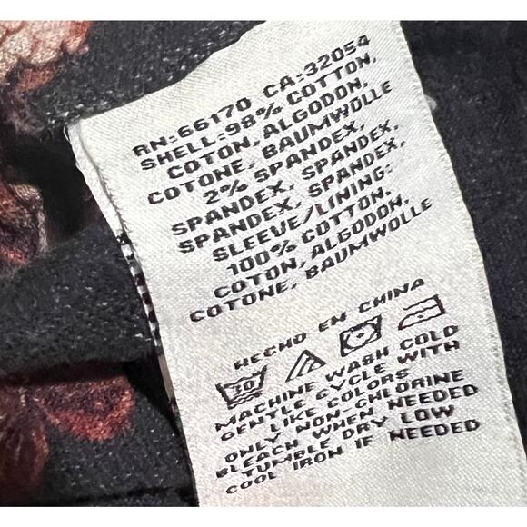 Marrakech Anthropologie Jacket Walsh Hydrangea Black Pink Cotton Full Zip Sz S - Picture 10 of 10